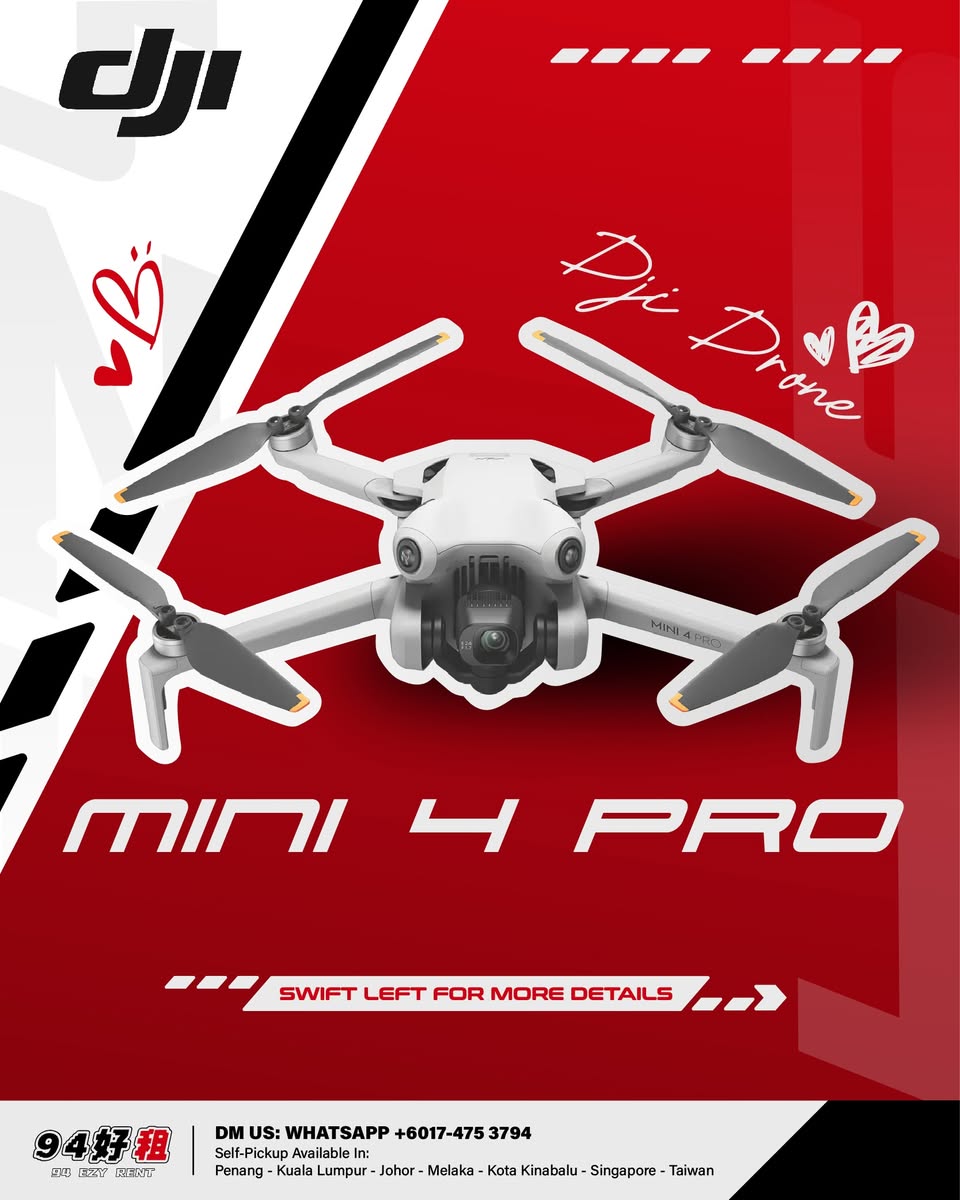 DJI Mini 4 Pro drone available for rent at 94 Ezy Rent