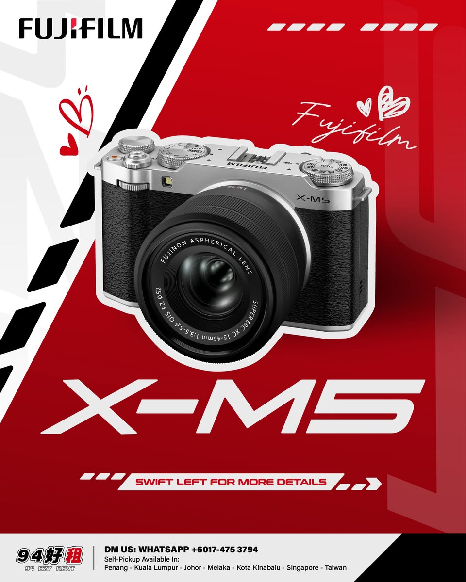 Fujifilm X-M5 available for rent at 94 Ezy Rent