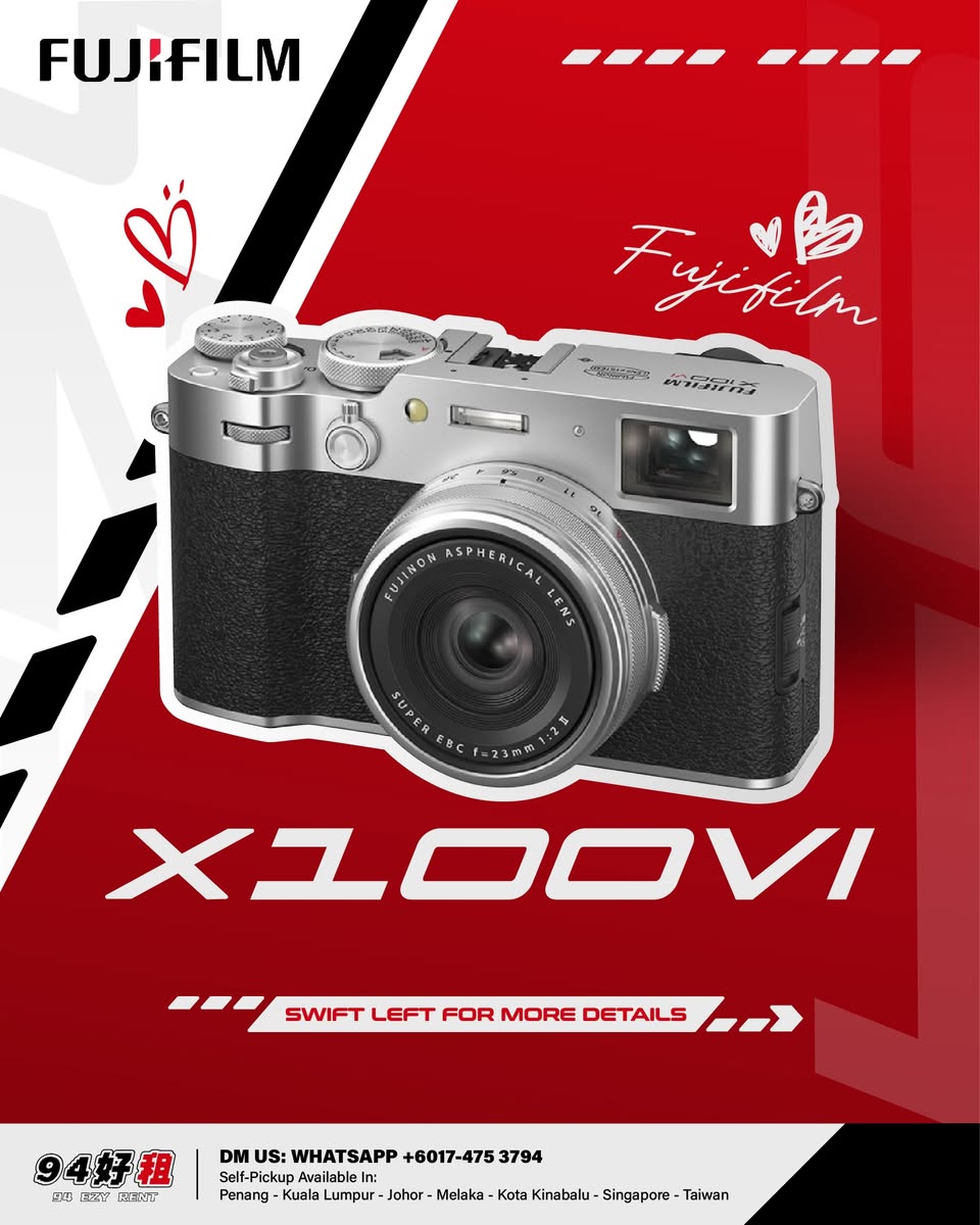 Fujifilm X100VI camera available for rent at 94 Ezy Rent