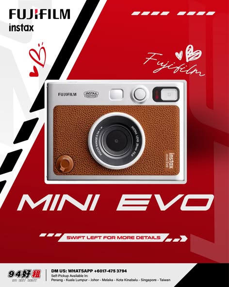 Instax Mini Evo available for rent at 94 Ezy Rent