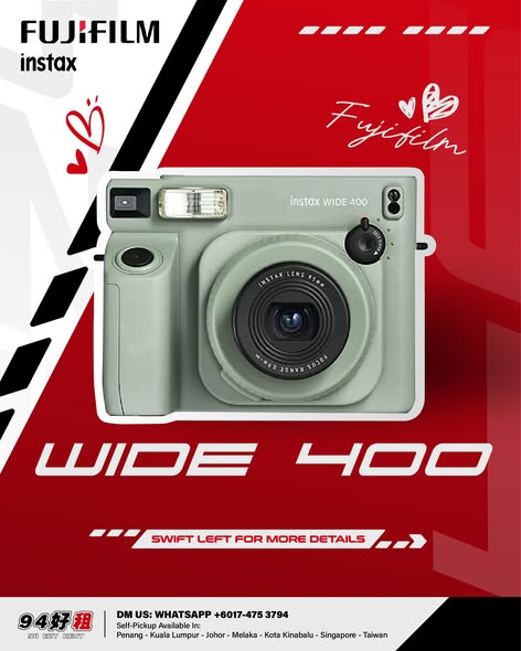 Instax Wide 400 available for rent at 94 Ezy Rent