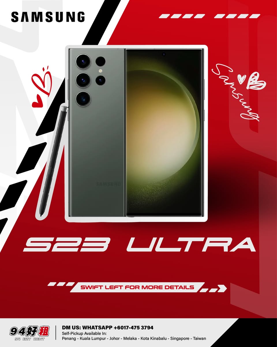 Samsung S23 Ultra available for rent at 94 Ezy Rent